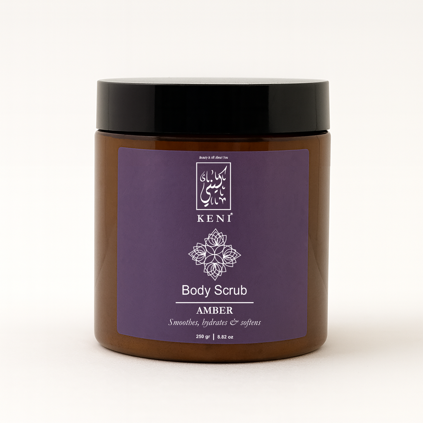 Amber Body Scrub by KENI Cosmetics – exfoliating scrub with warm amber fragrance