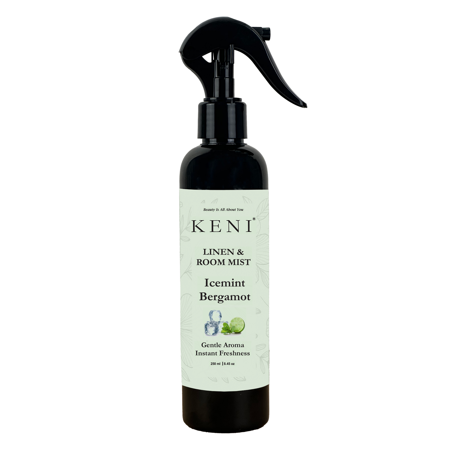 Keni Cosmetics Icemint Bergamot Linen & Room Mist – refreshing mist blending icy mint and bergamot scents, perfect for cooling Lebanese spaces