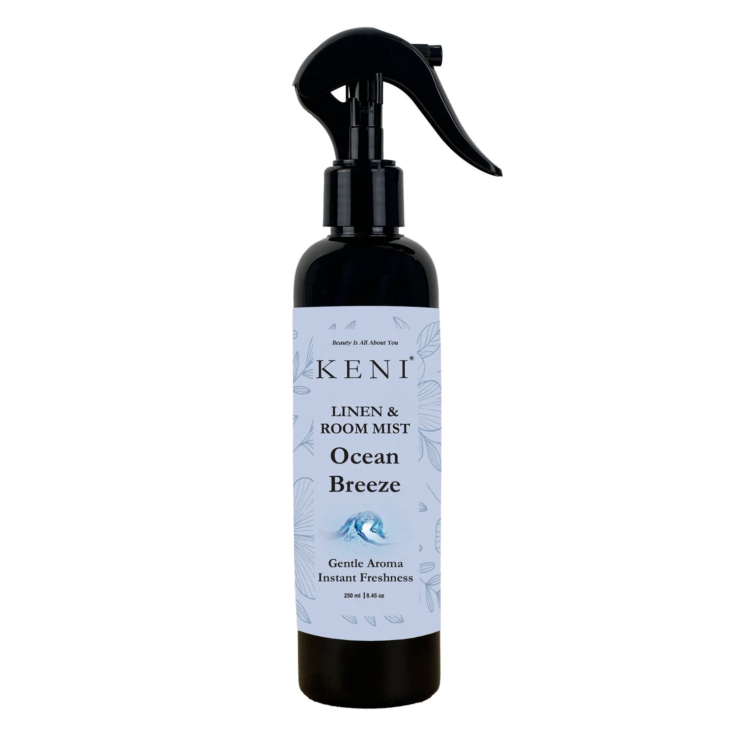Keni Cosmetics Ocean Breeze Linen & Room Mist – invigorating mist with a fresh ocean scent, perfect for revitalizing spaces in Lebanon