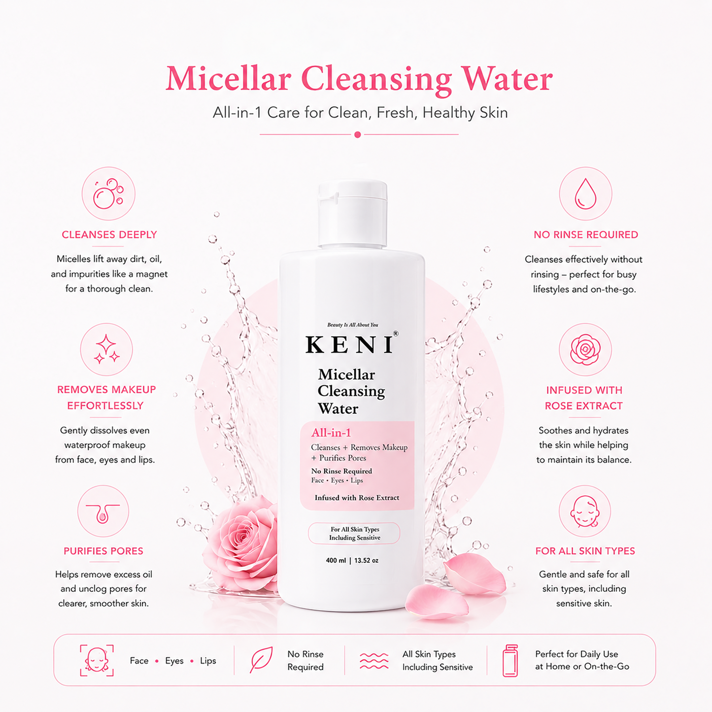 Micellar Cleansing Water Rose
