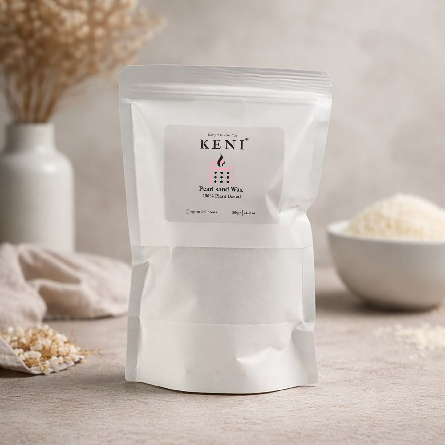 Pearl Sand Wax 100% plant based. DIY candle at home