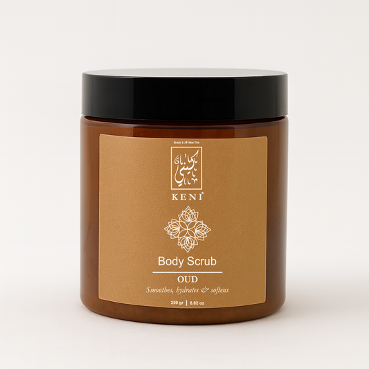 Oud Body Scrub by KENI Cosmetics – exfoliating scrub with rich oud fragrance