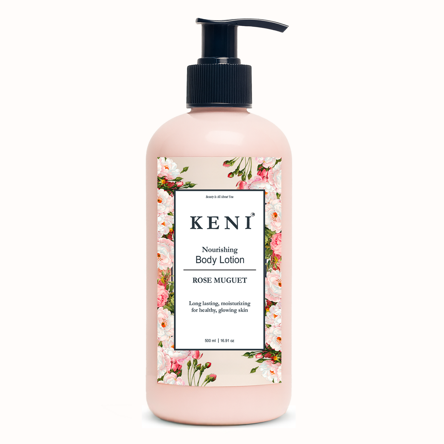 Rose Muguet Body Lotion by KENI Cosmetics – silky lotion with elegant rose and lily of the valley fragrance