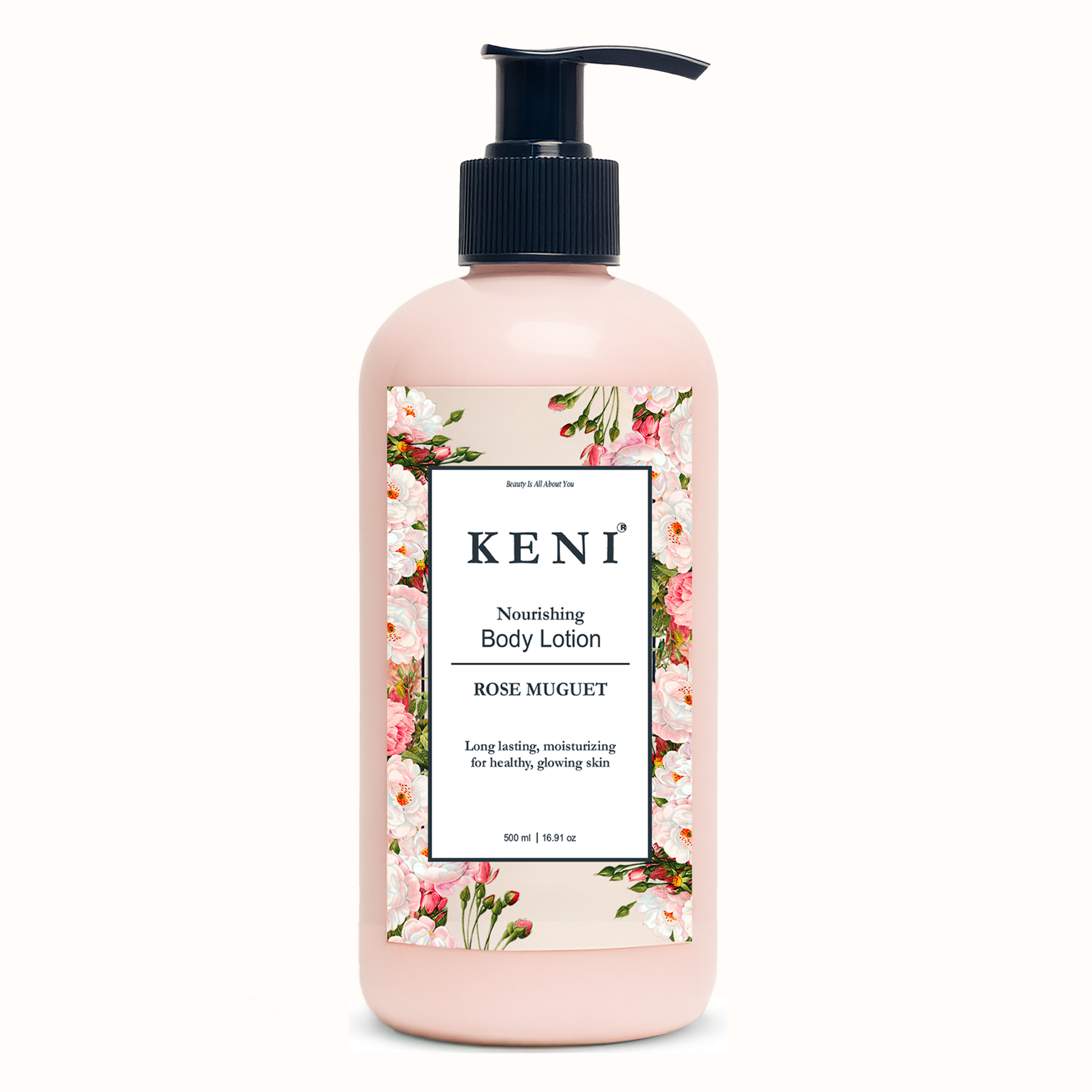 Rose Muguet Body Lotion by KENI Cosmetics – silky lotion with elegant rose and lily of the valley fragrance