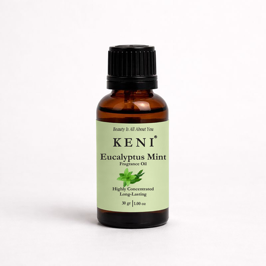 Eucalyptus Mint Fragrance Oil in a elegant amber bottle