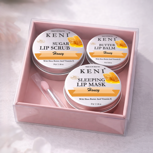 Honey Lip Care bundle. Lip Balm, Lip scrub. lip mask and silicone spatula