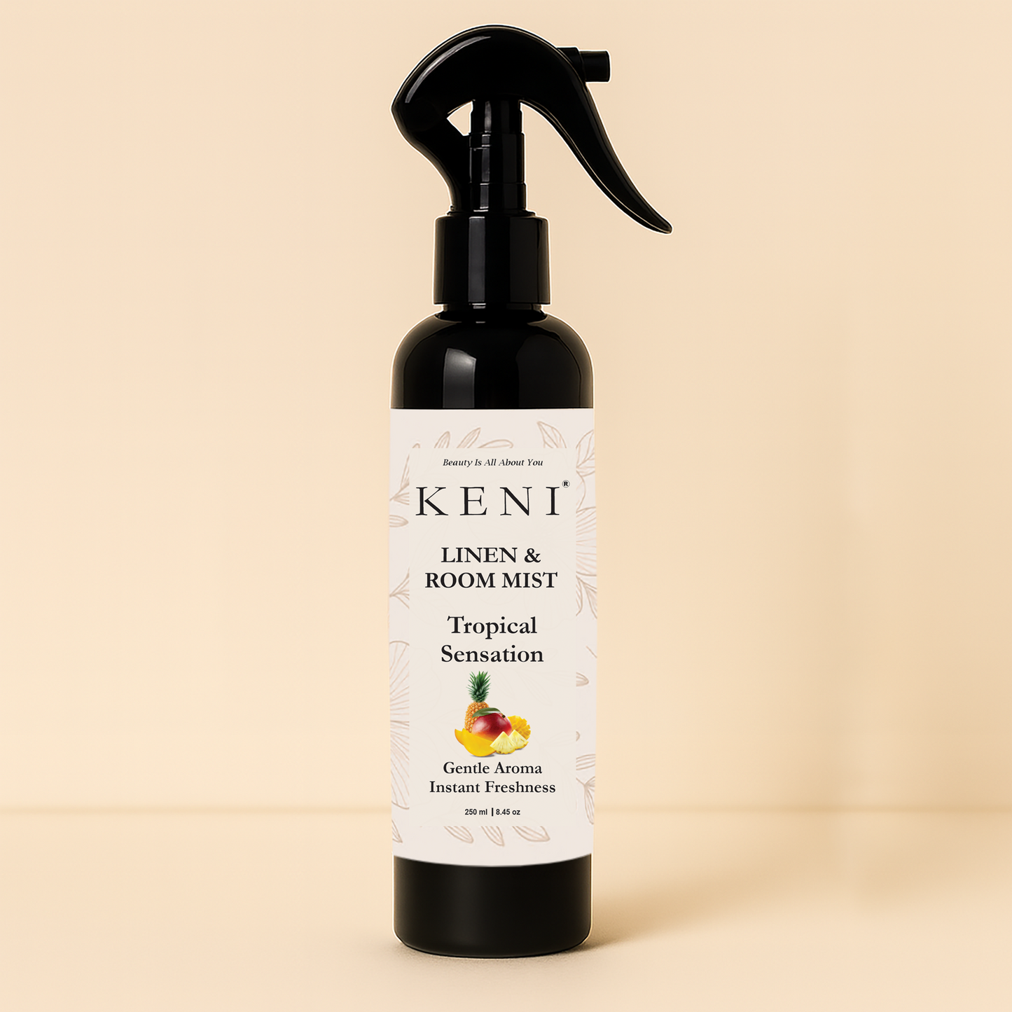KENI Cosmetics Linen & Room Mist – Tropical Sensation | Lebanese fragrance brand offering a refreshing tropical scent for home and linens.