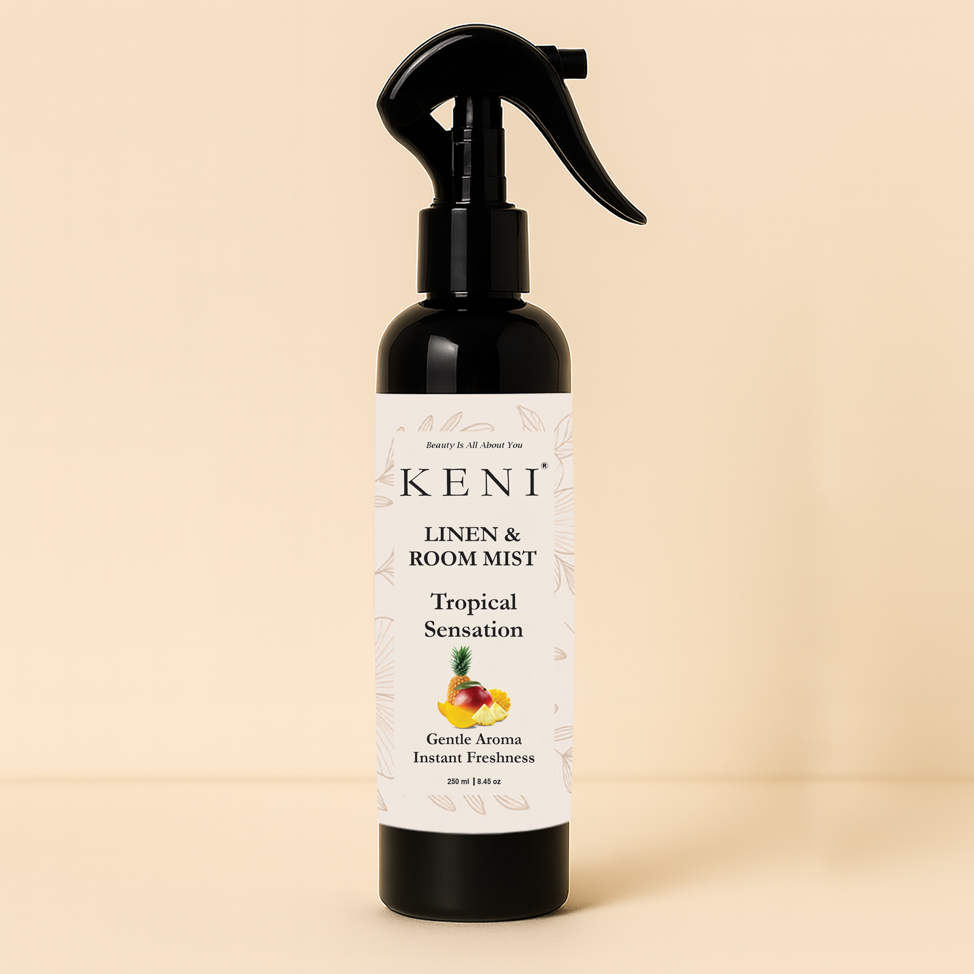 KENI Cosmetics Linen & Room Mist – Tropical Sensation | Lebanese fragrance brand offering a refreshing tropical scent for home and linens.