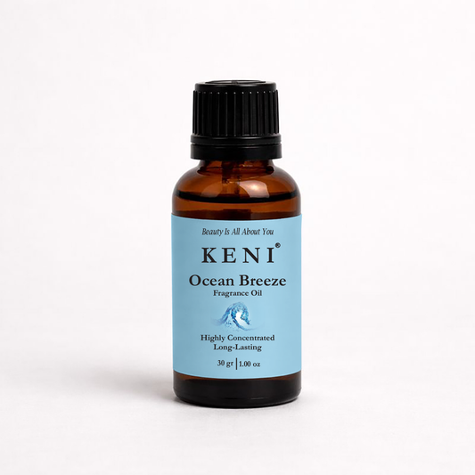Ocean Breeze Fragrance Oil in an elegant amber bottle