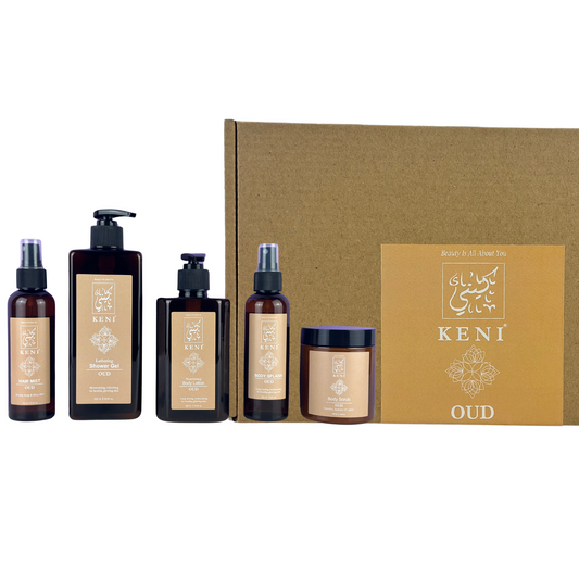 Keni Cosmetics The Oud Set – opulent collection of oud-scented products for luxurious skincare experience