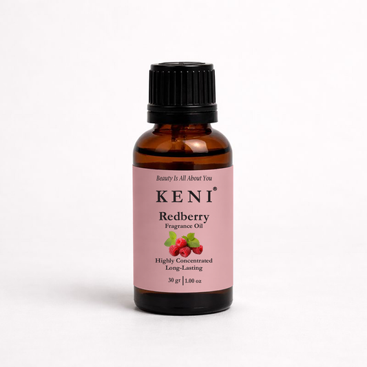 RedBerry Fragrance oil in an elegant amber bottle