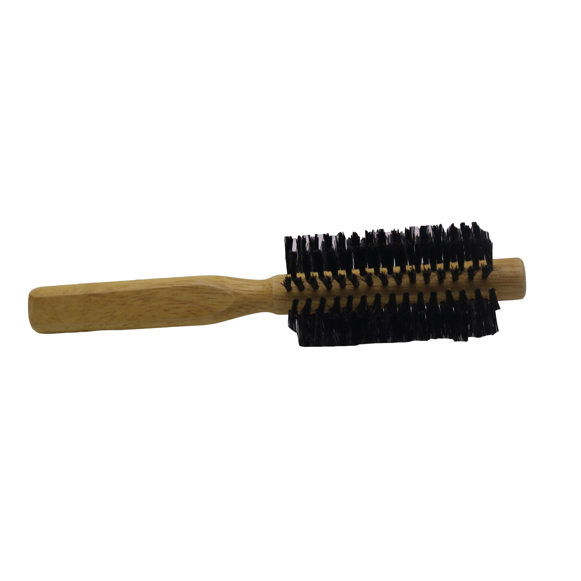 Keni Cosmetics Small Wooden Round Hairbrush – compact natural bristle brush ideal for precise styling, smoothing, and adding volume in Lebanon