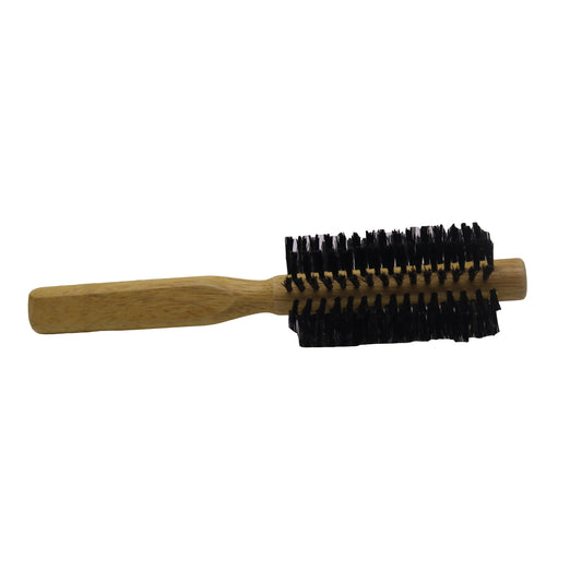 Keni Cosmetics Small Wooden Round Hairbrush – compact natural bristle brush ideal for precise styling, smoothing, and adding volume in Lebanon