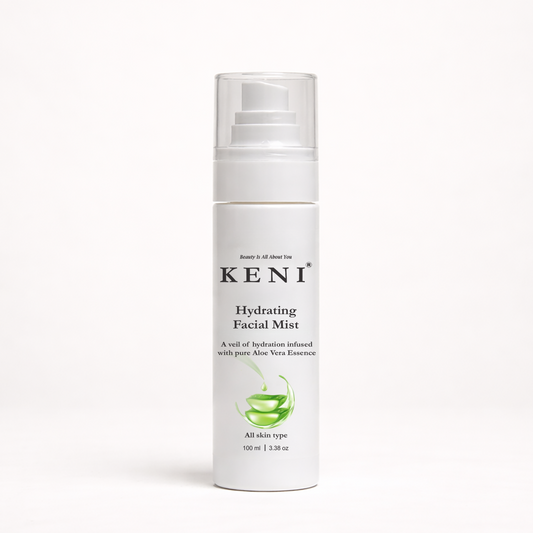 Keni hydrating facial mist bottle on a white background