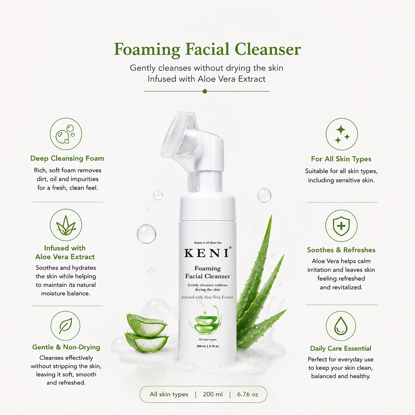 Foaming Facial Cleanser Aloe Vera